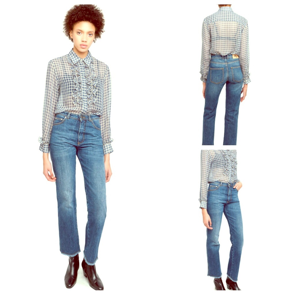 Alexa Chung light wash triple stitch jeans NWT